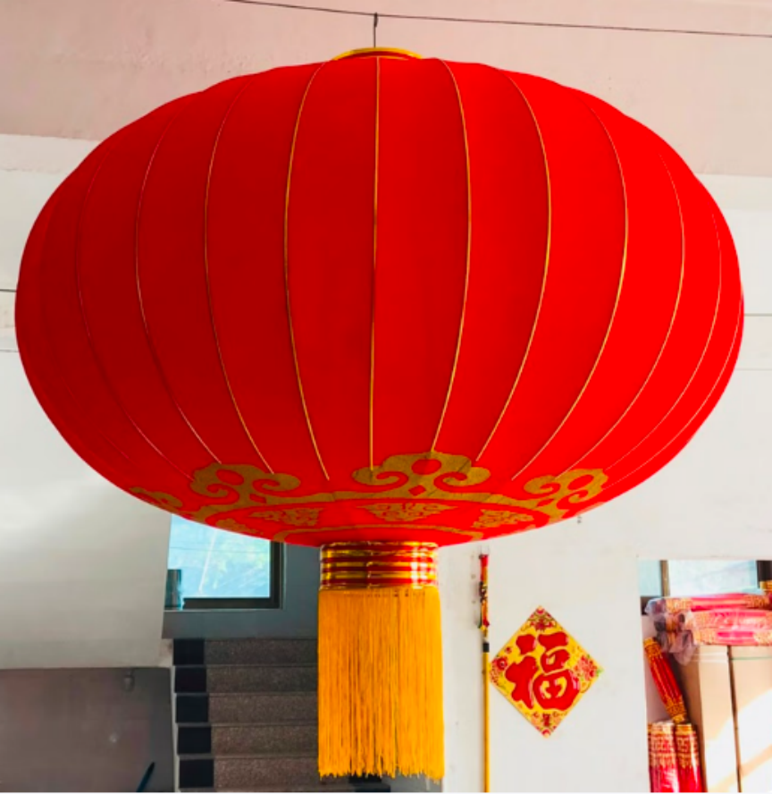 直径10厘米 8个/串 绒布灯笼