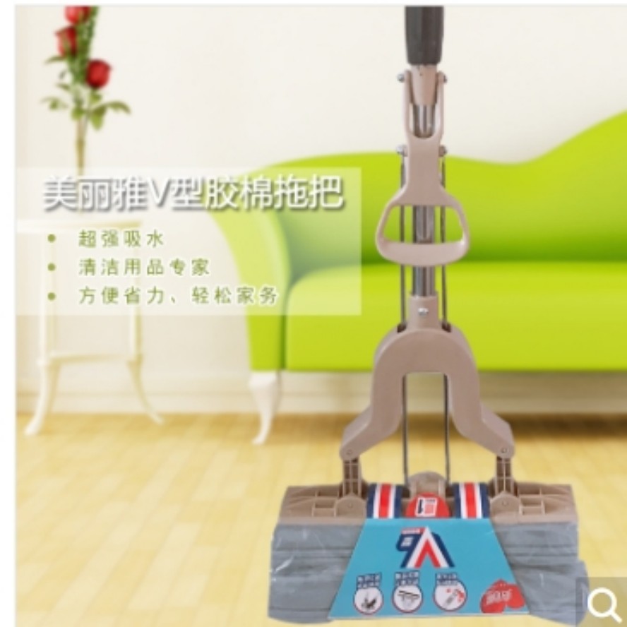 美丽雅 钢杆折叠胶棉拖把(赠胶棉头一个) HC013049 130*28