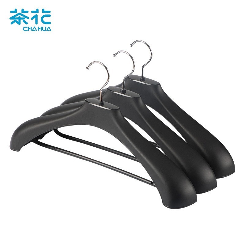 茶花 0715 组合衣架男仕西装大风大人加厚塑料裤防风防滑晾黑色挂大优选5只装 日用百货（7.1）
